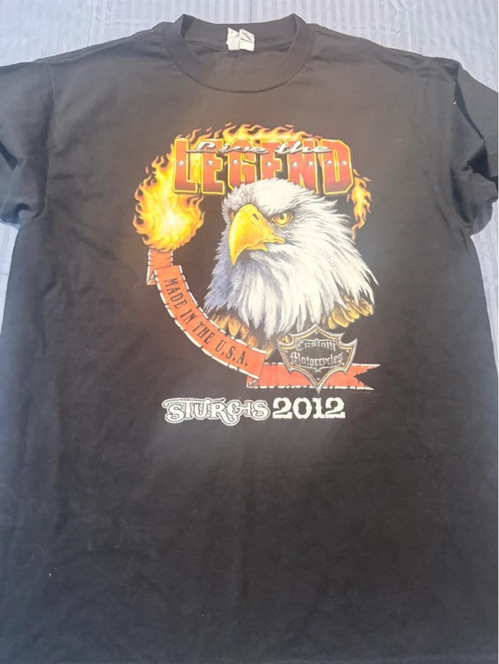 Sturgis 2012 Ride the Legend Motorcycle T-Shirt Medium 1295
